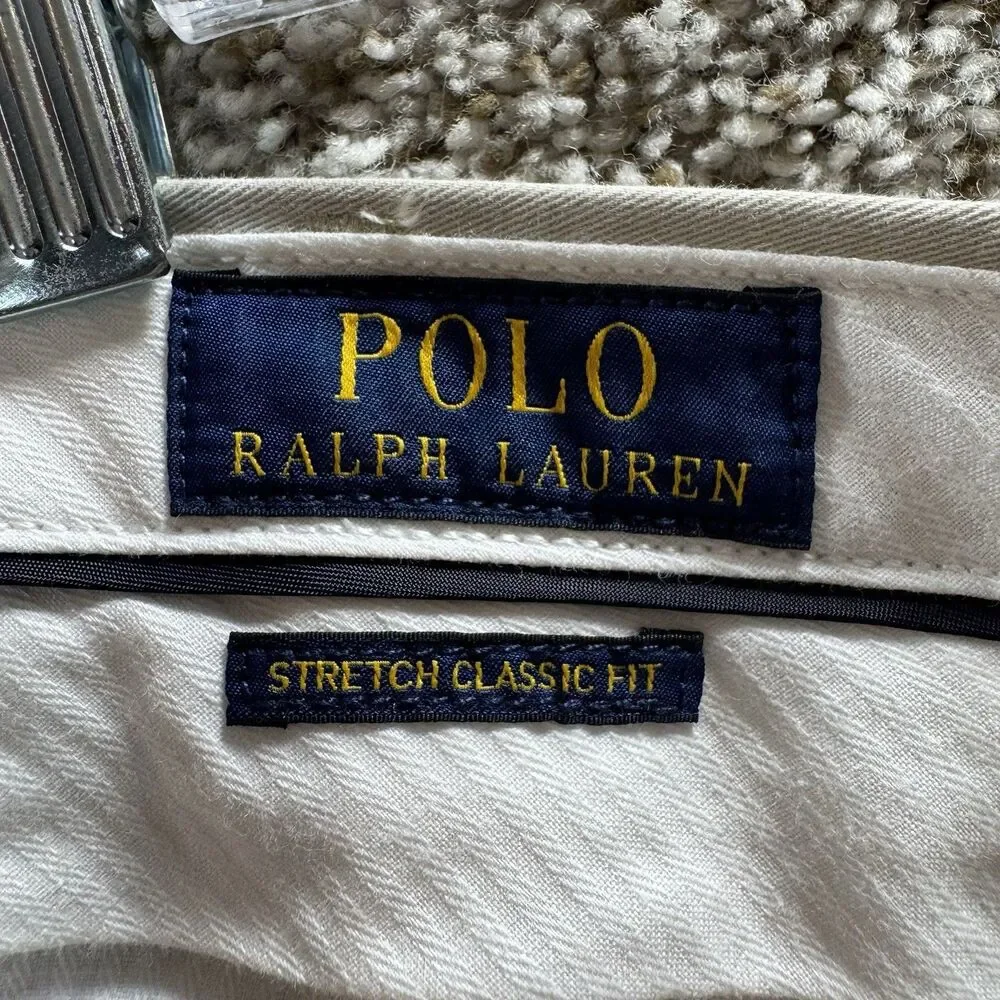 Polo Ralph Lauren Pants Mens 42x36 Stretch‎ Classic Fit Chino Tan New With Tags